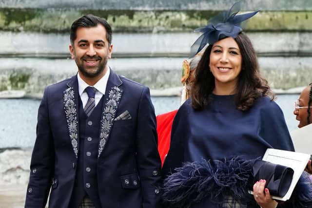 Former first minister Humza Yousaf and his wife Councillor Nadia El-Nakla.