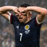 John McGinn celebrates after scoring to make it 1-1 during Scotland's win over Israel on Saturday. Picture: SNS