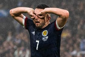 John McGinn celebrates after scoring to make it 1-1 during Scotland's win over Israel on Saturday. Picture: SNS