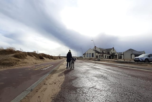 Grey skies form over Sandhaven beach, South Shields