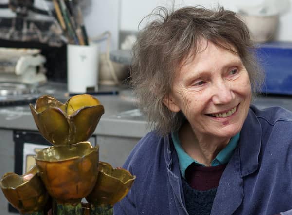 Alison Robinson at work in her studio (Picture: Mark Jackson)