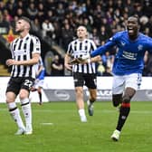 Rangers forward Abdallah Sima celebrates after scoring to make it 2-0 over St Mirren. (Photo by Rob Casey / SNS Group)