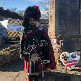 The village of Winchburgh group together to pay tribute to Captain Tom.
