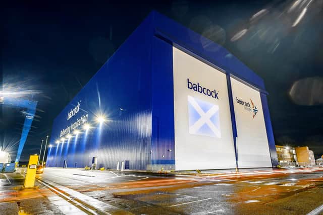 The new Babcock Venturer Building in Rosyth, pictured on St Andrew's Day. Picture: Peter Devlin