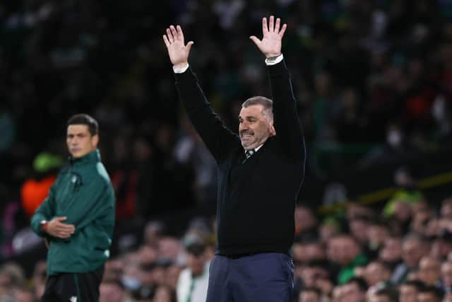 Ange Postecoglou gestures on the touchline during Celtic's 4-0 defeat to Bayer Leverkusen in September. (Photo by Craig Williamson / SNS Group)
