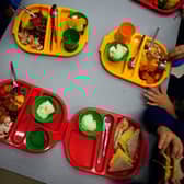 Students eating their lunch in the school canteen. PIC: Ben Birchall/PA Wire