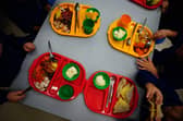 Students eating their lunch in the school canteen. PIC: Ben Birchall/PA Wire