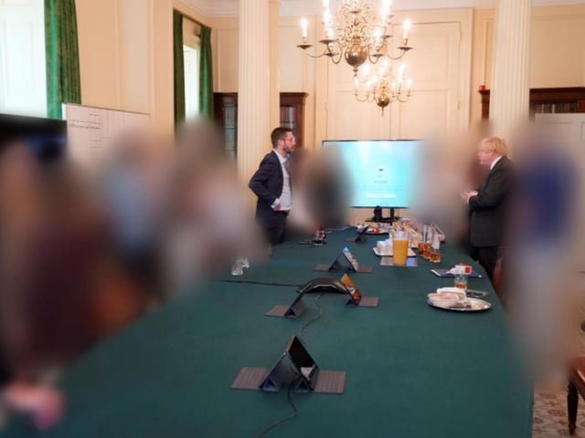 Taken on June 19th, 2022, showing a gathering in the Cabinet Room in No 10 Downing Street on the Prime Minister's birthday.