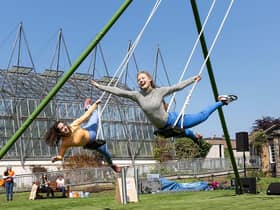 Chrissie Ardill and Danuta Ramos performing The Swings PIC: Suzanne Heffron