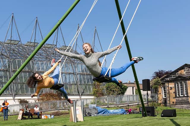 Chrissie Ardill and Danuta Ramos performing The Swings PIC: Suzanne Heffron