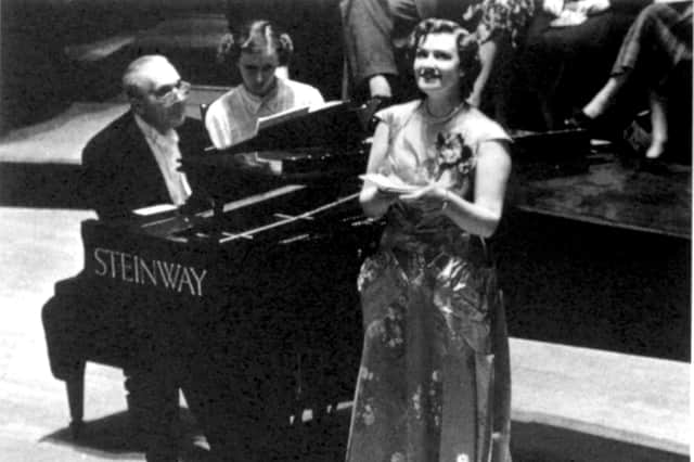 Bruno Walter and Kathleen Ferrier perform at the opening of the Edinburgh International Festival at the Usher Hall in 1947