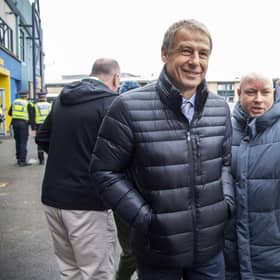 South Korea manager Jurgen Klinsmann arrives ahead of the Premiership match between Kilmarnock and Celtic at Rugby Park.  (Photo by Rob Casey / SNS Group)