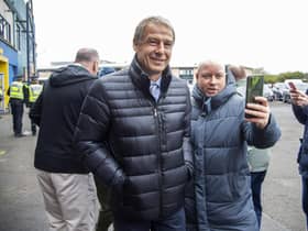South Korea manager Jurgen Klinsmann arrives ahead of the Premiership match between Kilmarnock and Celtic at Rugby Park.  (Photo by Rob Casey / SNS Group)