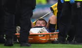Scotland's Nathan Patterson leaves the field on a stretcher during the Nations League match against Ukraine at Hampden Park.  (Photo by Craig Foy / SNS Group)