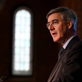 Jacob Rees-Mogg speaks at the launch of the 'Popular Conservatives' movement in London. Picture: Leon Neal/Getty Images