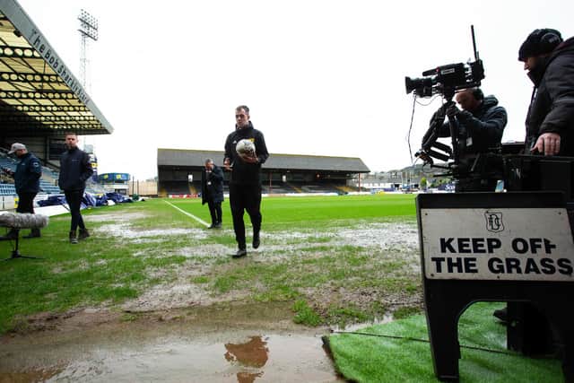Dundee's Dens Park pitch failed an inspection on Wednesday, leading to the postponement of their match against Rangers.