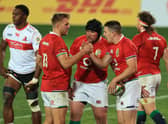 Zander Fagerson, centre, will start for the British & Irish Lions against Sharks after coming off the bench against the Sigma Lions at the weekend. Picture: David Rogers/Getty Images
