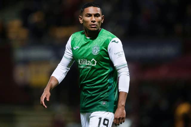 Demetri Mitchell made his Hibs debut.