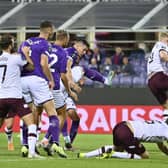 Luka Jovic scored Fiorentina's first goal against Hearts - and the Italians never looked back.