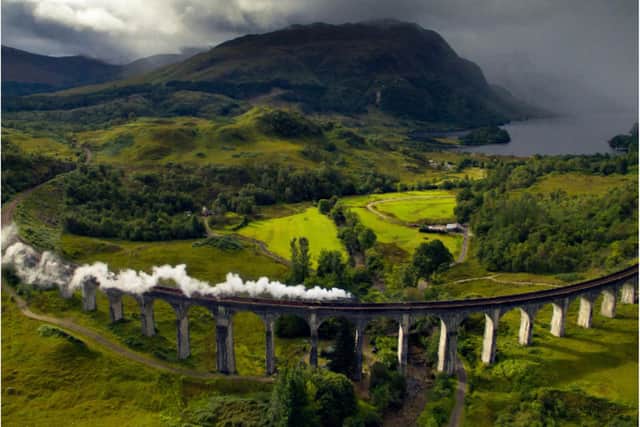 The steam train runs trips between Fort William and Malliag