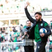 Darren McGregor takes the acclaim of the Hibs fans on the day that he announced he will be retiring at the end of the season.