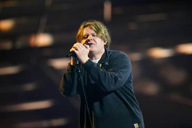 Lewis Capaldi performs on stage at the MTV Europe Music Awards 2022 held at the PSD Bank Dome, Dusseldorf. Picture: Ian West/PA Wire.