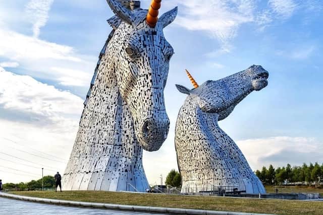 Irn Bru has supposedly made official moves to equip the Kelpies with unicorn horns (Picture: Submitted)