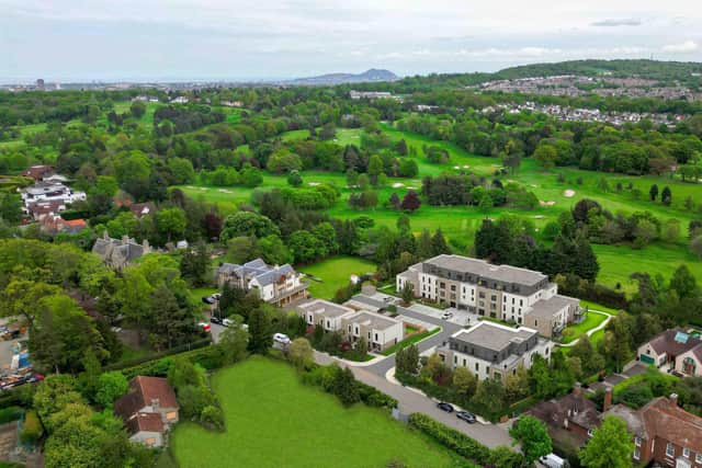 A bird’s-eye view of ​‘The Avenue’, Cruden Homes’ development in Barnton, Edinburgh