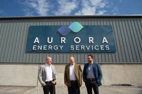 From left: Aurora Energy Services boss Doug Duguid, Northern Marine Services owner Alasdair Noble, and Aurora Energy Services operations director (UK North) Dave Duguid. Picture: Alison White Photography.