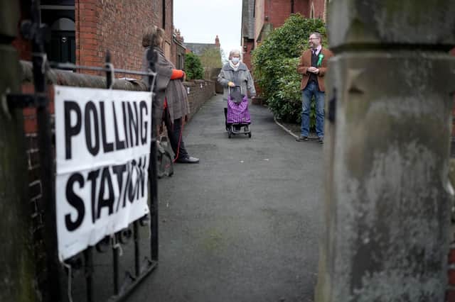 Voters went to the polls in the North Shropshire by-election yesterday to elect a replacement MP after Owen Paterson resigned (Picture: Christopher Furlong/Getty Images)