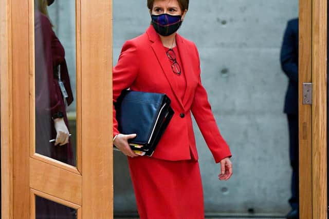 First Minister Nicola Sturgeon arrives to give evidence to a Scottish Parliament committee. Picture: Jeff J Mitchell/Getty Images