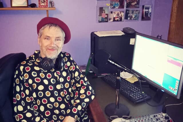 Patrick Wright (pictured) claims to run the only Doric radio show in the world and is a regular presenter for Mearns FM based in Stonehaven. Since the pandemic hit however, he's been broadcasting his show 'It's Nae Real' from his bedroom in Forfar picture: Patrick Wright