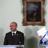 Nicola Sturgeon, with Scottish Green leader Patrick Harvie, launched plans for a second referendum on Scottish independence (Picture: Russell Cheyne/pool/Getty Images)