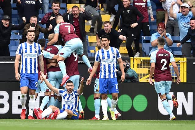 Shane Duffy, left, reacts as Burnley score through James Tarkowski. Picture: SNS