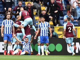 Shane Duffy, left, reacts as Burnley score through James Tarkowski. Picture: SNS
