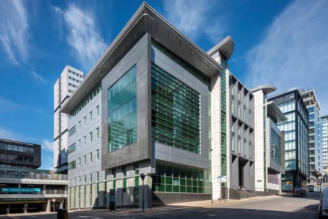An external view of the refurbished office building at 55 Douglas Street in Glasgow city centre.