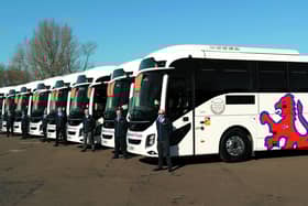 Part of the Caledonian Travel coach fleet. Picture: Andy Forman