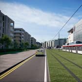 Aartist's impression of the tram line passing Newhaven