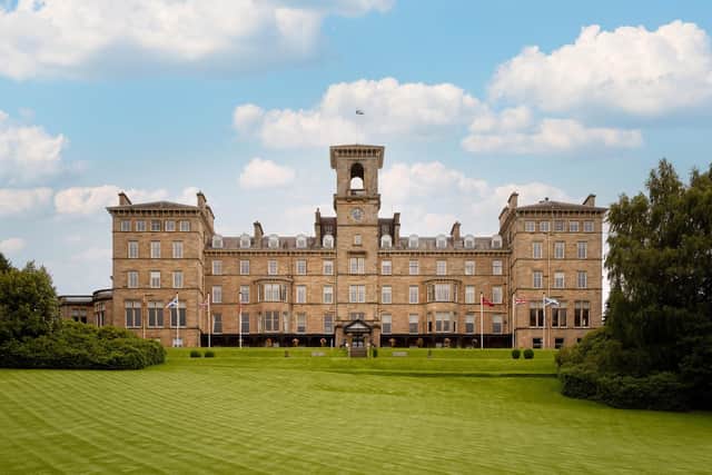 An exterior view of the historic Dunblane Hydro resort hotel in Stirlingshire.