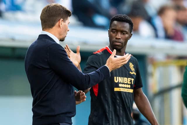 Rangers boss Steven Gerrard admits he may be to blame for Fashion Sakala's injury niggle. (Photo by Christoffer Borg Mattisson / SNS Group)