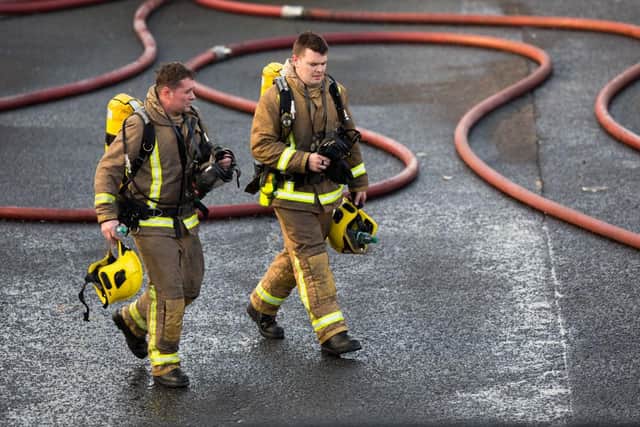November 5 was one of the busiest nights of the year for the Scottish Fire and Rescue Service (SFRS), which was called to put out more than 500 bonfires across the country. (Photo by Robert Perry/Getty Images)
