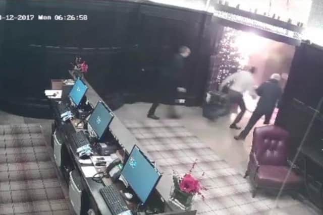 CCTV from 03:52 to 06:27 Monday 18 December 2017 showing Christopher O’Malley emptying ash into a refuse bag and placing it in the concierge cupboard and the subsequent start of the fire. Courtesy of Crown Office.