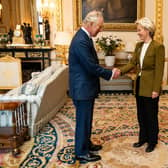 King Charles III receives European Commission president Ursula von der Leyen during an audience at Windsor Castle.