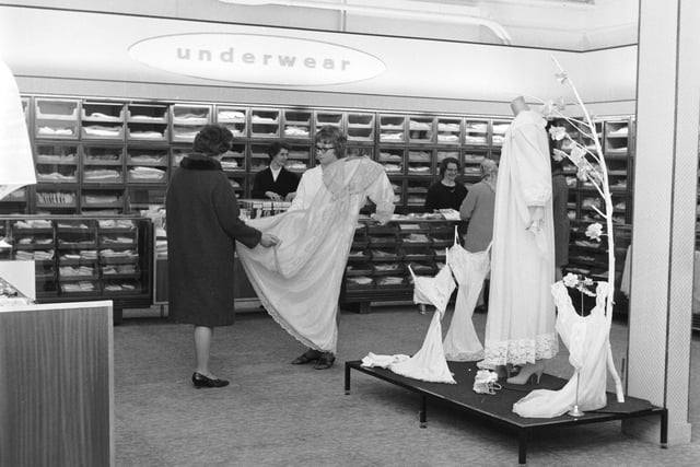 Those in the market for the most fashionable of lingerie in the 1960s headed straight for the underwear department of Binns Department Store, on Princes Street. This picture was taken in 1965.