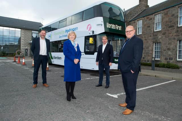 The new bus follows single-decker hydrogen buses being trialled in Aberdeen. Picture: Norman Adams/Aberdeen City Council