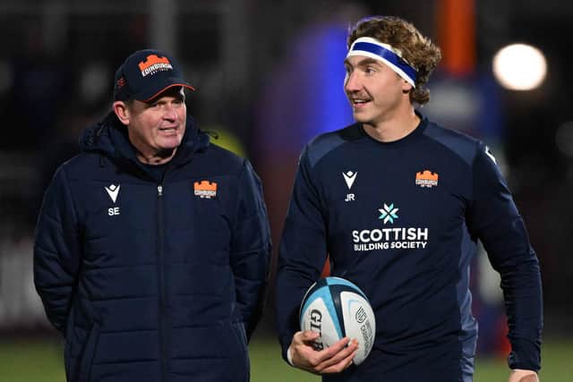 Edinburgh's Jamie Ritchie, right, with head coach Sean Everitt. (Photo by Paul Devlin / SNS Group)