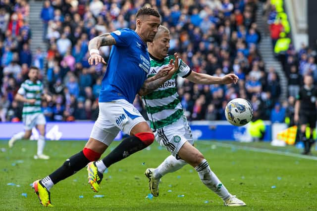 Rangers' James Tavernier and Celtic's Daizen Maeda will do battle once again.