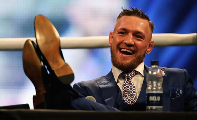 Conor McGregor has revealed a "conversation" about buying a stake in Celtic. Picture: Getty