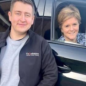 Nicola Sturgeon with driving instructor Andy MacFarlane last week (Picture: Nicola Sturgeon/Instagram)