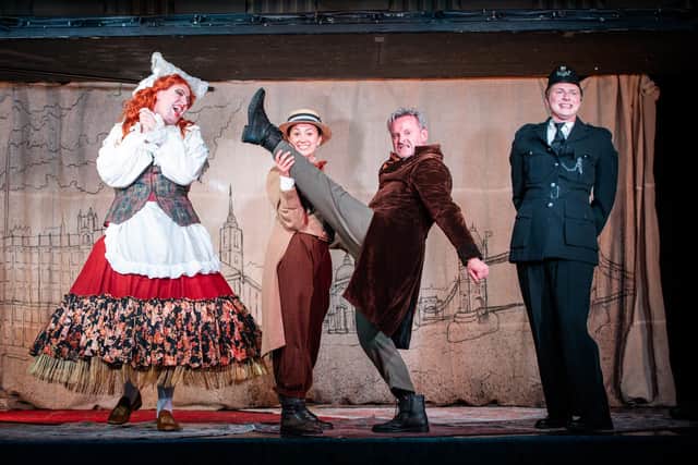 Oliver (Elena Redmond) gets in a tangle with Darren Brownlie’s Phil Pikes as Fraser Boyle (Nancy. left) and David McKnight look on